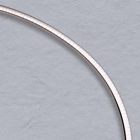 16-Inch 14K White Gold Domed Omega Chain 6.0mm