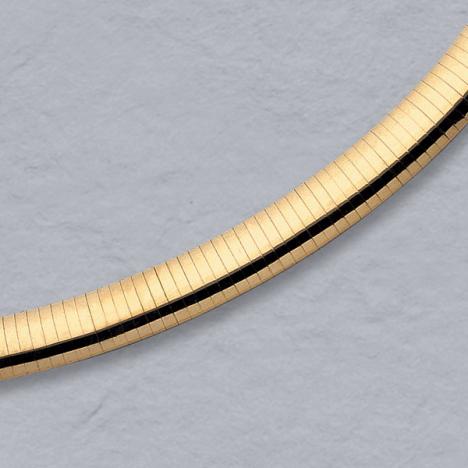 7-Inch 14K Yellow Gold Domed Omega Chain 8.0mm