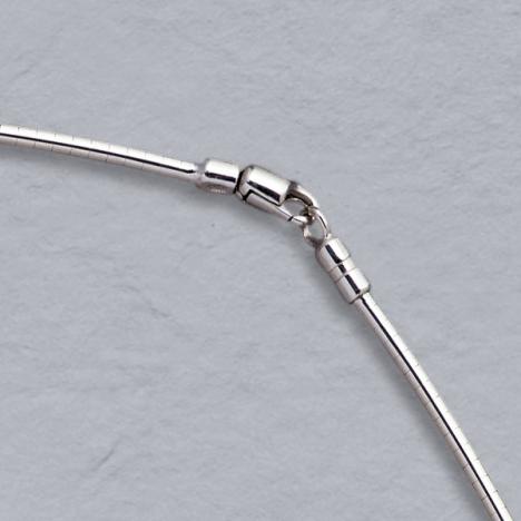 16-Inch 14K White Gold Smart Omega Round Chain 2.0mm