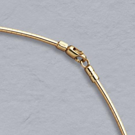 18-Inch 14K Yellow Gold Smart Omega Round Chain 2.0mm