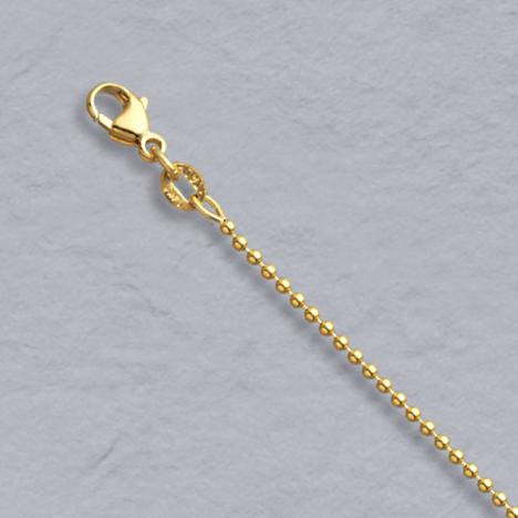 9-Inch 14K Yellow Gold Bead Chain 1.5mm