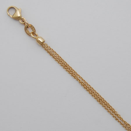 16-Inch 14K Yellow Gold Cable 3 Strand Chain, Natural
