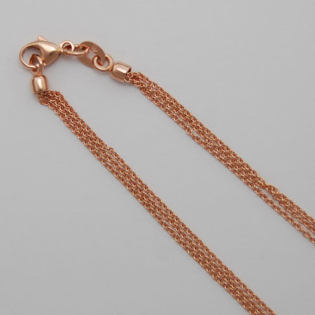 16-Inch 14K Rose Gold Cable 025 3 Strand Chain