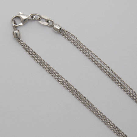 16-Inch 14K White Gold Cable Chain 3 Strand