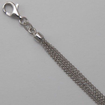 18-Inch 14K White Gold 6 Strand Cable Chain