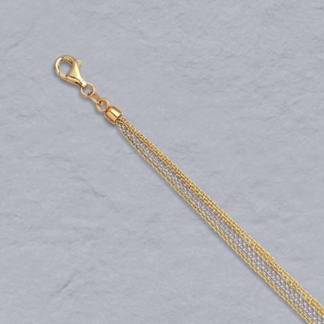 16-Inch 14K Yellow / White Gold Cable Chain 6 Strand (3 yellow / 3 white)