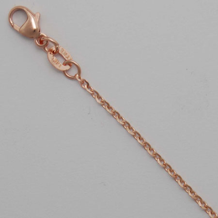 7-Inch 14K Rose Gold Oval Diamond Cut Link 1.5mm Chain