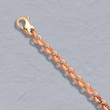 7-Inch 14K Rose Gold Heavy Rolo 4.0mm Chain