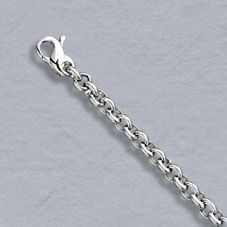 11.5-Inch 14K White Gold Heavy Rolo 4.0mm Anklet Chain