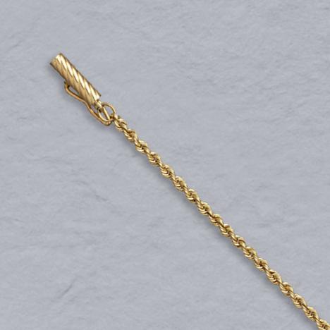 16-Inch 14K Yellow Gold Solid Rope 1.5mm, Lobster Clasp