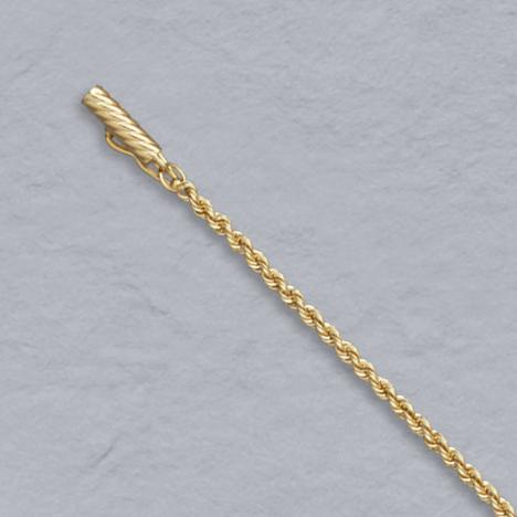 16-Inch 14K Yellow Gold Solid Rope Chain 1.8mm, Lobster Clasp