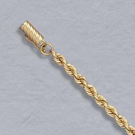 18-Inch 14K Yellow Gold Solid Rope 4.0mm, Lobster Clasp