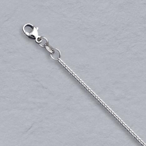 16-Inch 14K White Gold Diamond Cut Square Wheat Chain 1.0mm