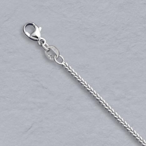 16-Inch 14K White Gold Diamond Cut Square Wheat 1.0mm