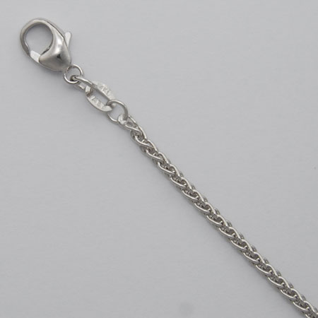 16-Inch 14K White Gold Round Wheat 2.0mm Chain