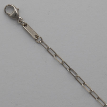 17-Inch 18K White Gold Trace Wide 1.8mm Chain