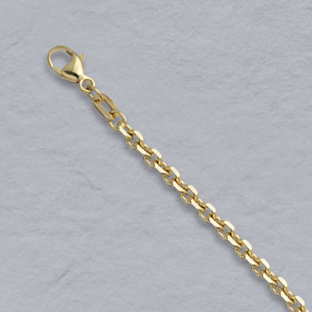 18-Inch 18K Yellow Gold Diamond Cut Cable 2.8mm Chain