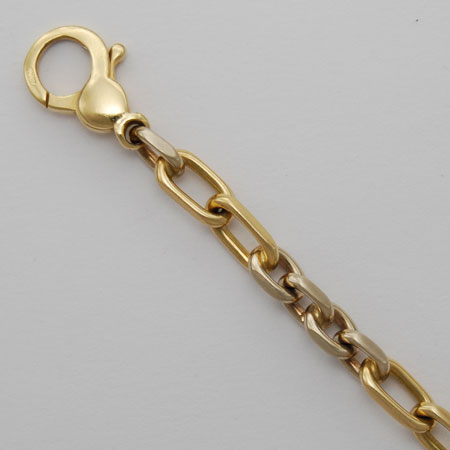 16-Inch 18K Yellow / White Long Short Link Chain