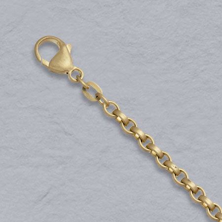 7-Inch 18K Yellow Gold Flat Belcher 3.6mm, Satin Chain