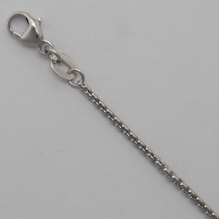 17-Inch 18K White Gold Round Box 1.6mm Chain