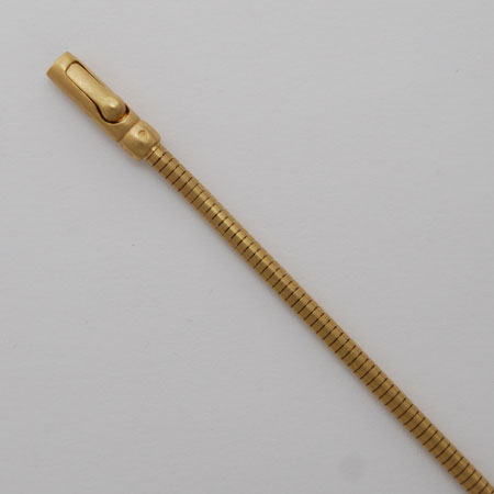 16-Inch 18K Yellow Gold Boa Snake 2.4mm Chain, Crocodile Clasp, Satin