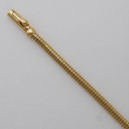 16-Inch 18K Yellow Gold Boa Snake 3.2mm Chain, Crocodile Clasp