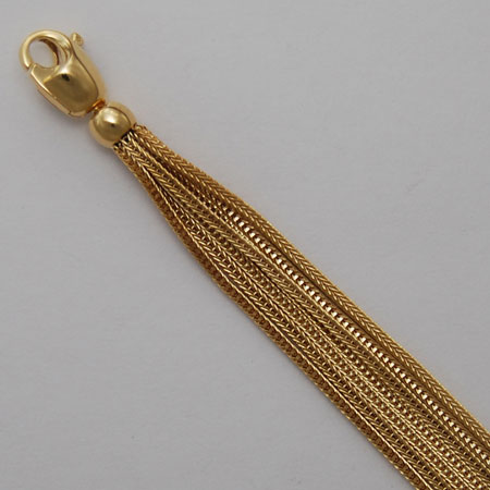 7.25-Inch 18K Foxtail 1.2mm, 7 Strand Chain