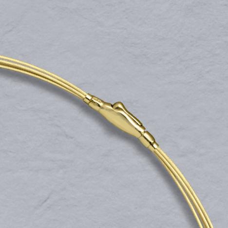 16-Inch 18K Yellow Gold 5 Wire Choker, Crocodile Clasp