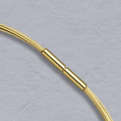 16-Inch 18K Yellow Gold 10 Wire Choker, Bayonet Clasp