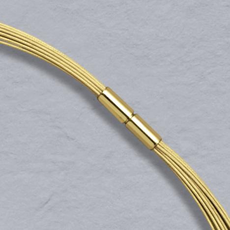 16-Inch 18K Yellow Gold 15 Wire Choker, Bayonet Clasp