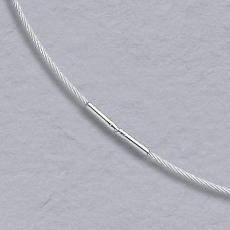 16-Inch 18K White Gold Cablewire 1.1mm Chain, Bayonet Clasp
