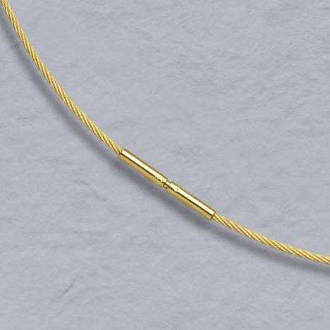16-Inch 18K Yellow Gold Cablewire 1.1mm Chain, Bayonet Clasp