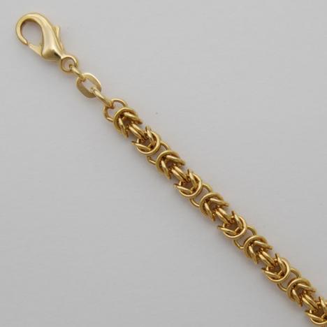 18-Inch 18K Yellow Gold Round Byzantine 4.5mm Chain