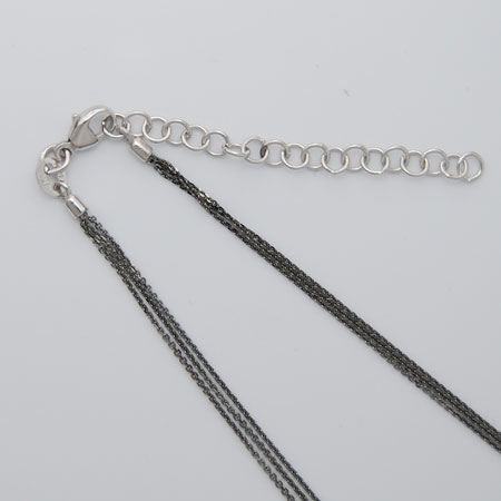 16-Inch 18K White Gold Black Rhodium Chain 3 Strand