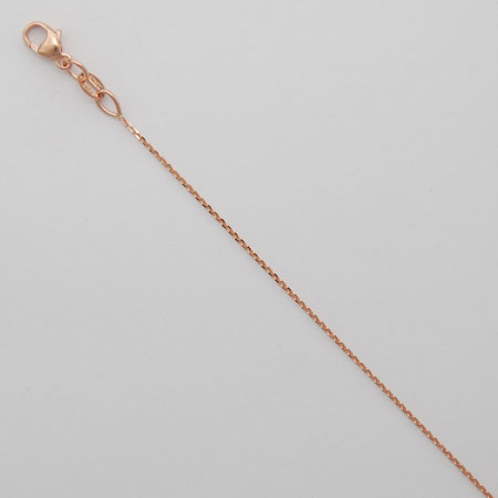 16-Inch 18K Rose Gold Diamond Cut Cable 0.8mm Chain