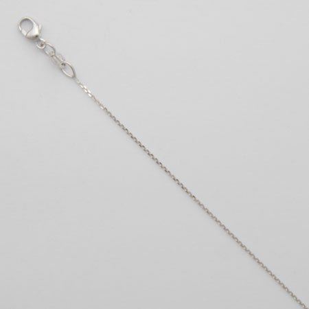 16-Inch 18K White Gold Diamond Cut Cable 0.8mm Chain