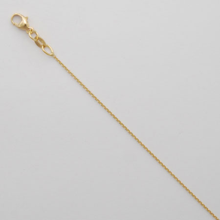 16-Inch 18K Yellow Gold Diamond Cut Cable 0.8mm Chain