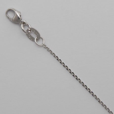 16-Inch 18K White Gold Diamond Cut Cable 1.0mm Chain