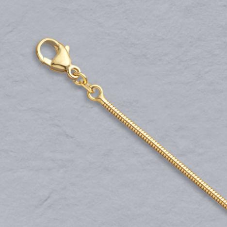 16-Inch 18K Yellow Gold Round Snake 1.6mm Chain