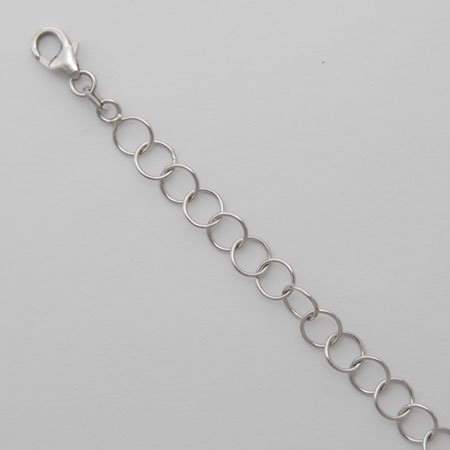 7-Inch 18K White Gold Open Cable 5.5mm Chain