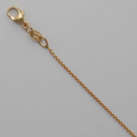 16-Inch 18K Yellow Gold Round Cable 0.8mm Chain