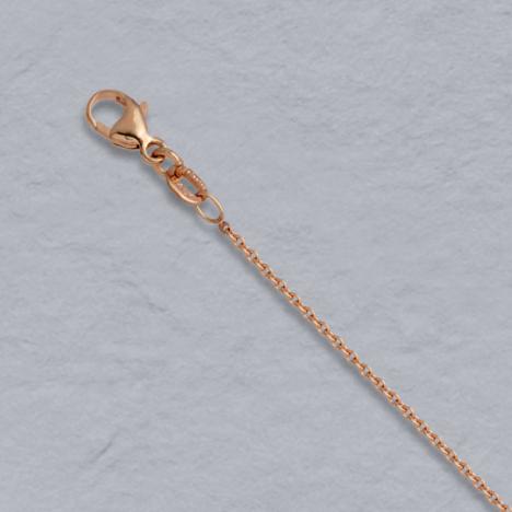 16-Inch 18K Rose Gold Round Cable 1.3mm Chain