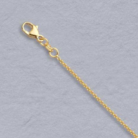 16-Inch 18K Yellow Gold Round Cable 1.3mm Chain