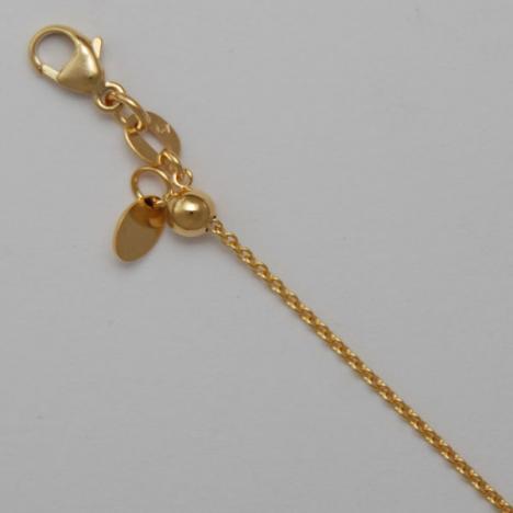 18-Inch 18K Yellow Gold Round Cable 1.3mm, Adjustable Chain