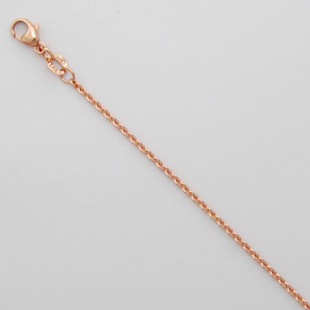 16-Inch 18K Rose Gold Round Cable 1.8mm Chain