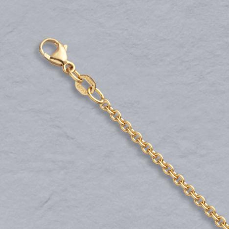 16-Inch 18K Yellow Gold Round Cable 2.2mm Chain