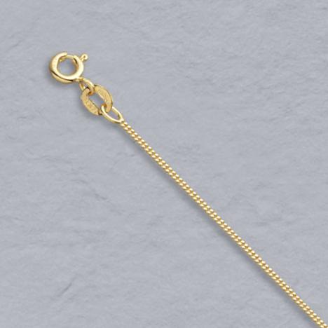 16-Inch 18K Yellow Gold Curb 1.0mm Chain