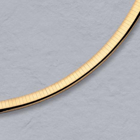 16-Inch 18K Yellow Gold Domed Omega 6.0mm Chain