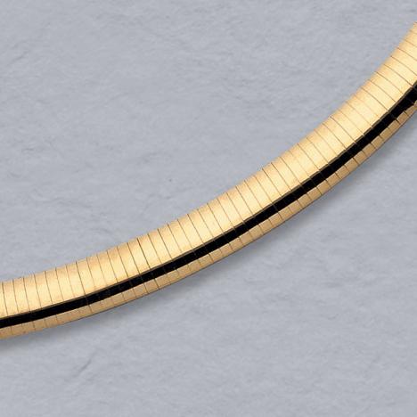 7-Inch 18K Yellow Gold Domed Omega 8.0mm Chain