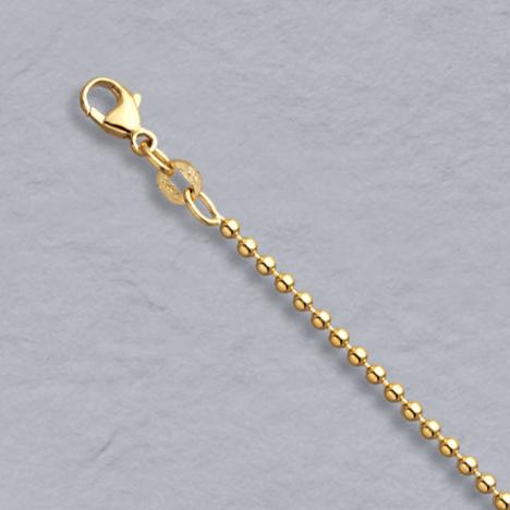 16-Inch 18K Yellow Gold Bead Chain 2.0mm